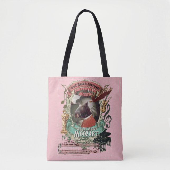 Tote Bag Parodie animale de Mozart de compositeur (Devant)