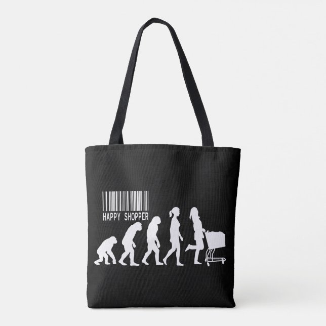 Tote Bag Parodie de l'évolution de la descente de la femme, (Dos)