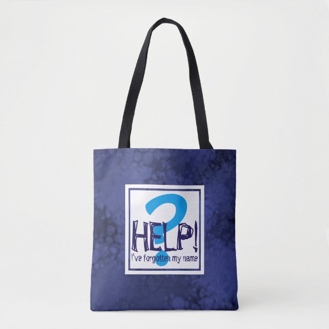 Tote Bag Parodie de monogramme bleu (Devant)