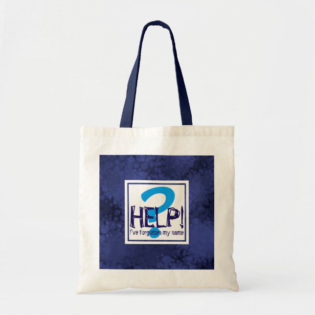 Tote Bag Parodie de monogramme bleu (Devant)