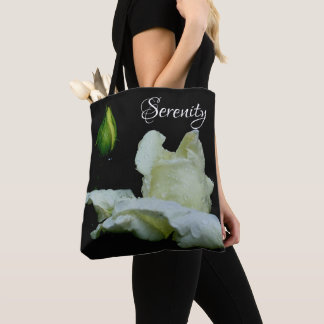 Tote Bag Paroles Inspirantes Serenity White Rosebud 