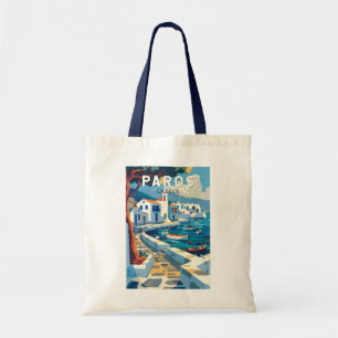 Tote Bag Paros Grèce Travel Art Vintage