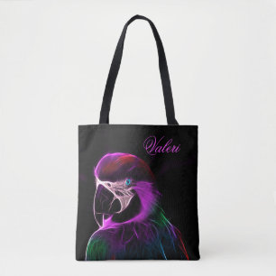 Tote Bag Parroquet Lumineux De Plum Étonnant Script personn