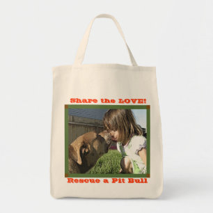 Tote Bag Partagez l'AMOUR ! et secourez un pitbull