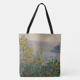 Tote Bag Parterres de fleurs à Vétheuil, paysage impression