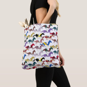 Tote Bag Partez pour les courses de chevaux Jockey Motif en