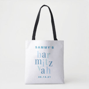 Tote Bag Parti de la typographie moderne et bleue Bar Mitzv