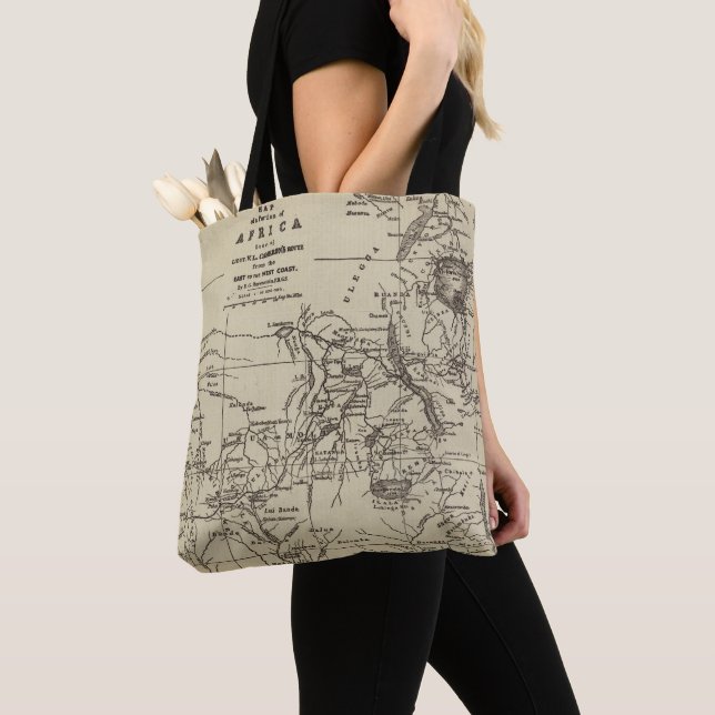 Tote Bag Partie de carte d'itinéraire de l'Afrique | (De près)