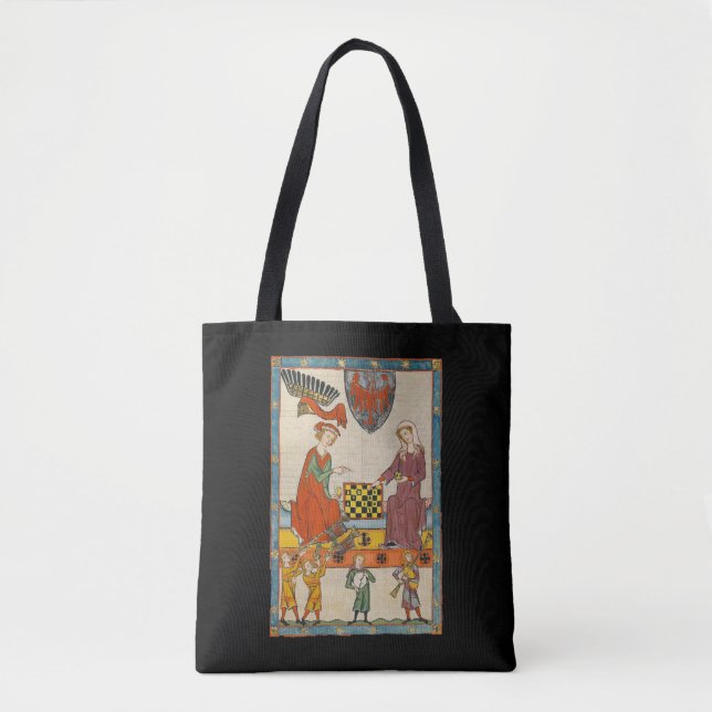 Tote Bag Partie d'échecs Codex Manesse XIVème siècle (Devant)