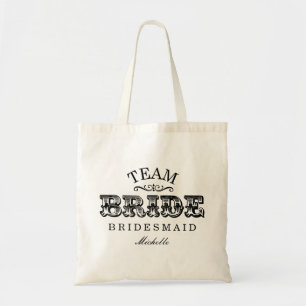 Tote Bag Partie nuptiale personnalisée Fourre-tout (noir)