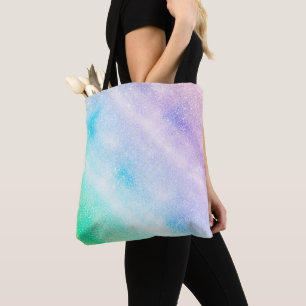 Tote Bag Parties scintillant bleu moderne violet Ombre Glam