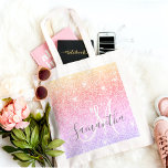 Tote Bag Parties scintillant colorée moderne étincelle Nom<br><div class="desc">Parties scintillant colorée moderne étincelle Nom personnalisé</div>