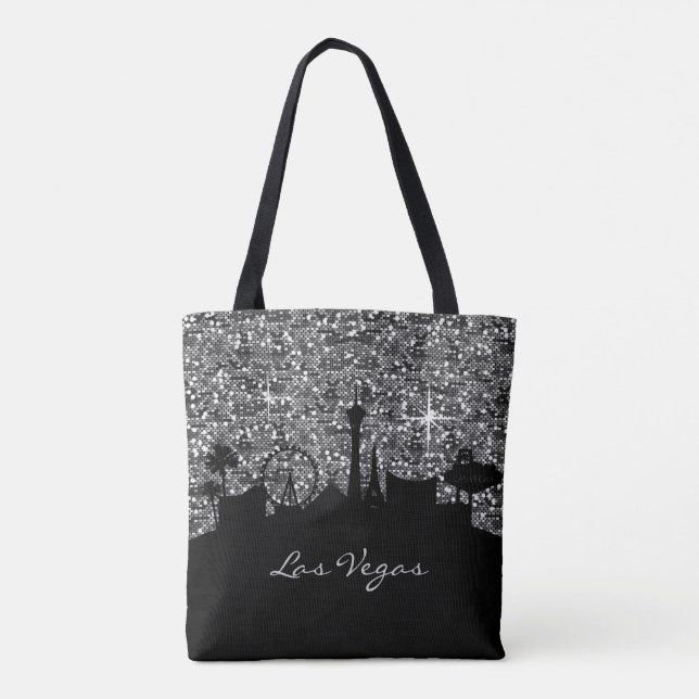 Tote Bag Parties scintillant Confetti Black & Silver Las Ve (Dos)