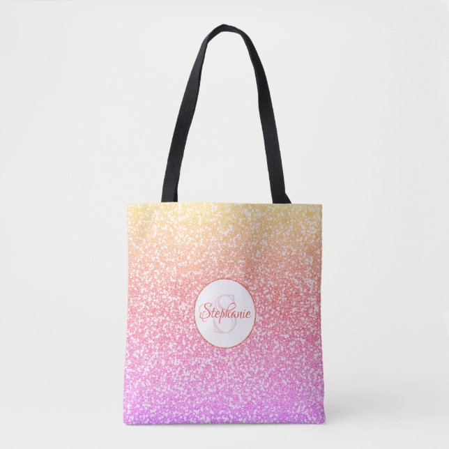 Tote Bag Parties scintillant Corail rose Rose Gold Round Mo (Devant)