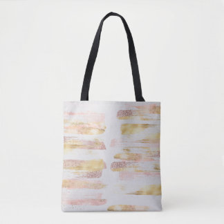 Tote Bag Parties scintillant d'aquarelle rose blanc Paint à