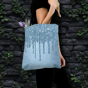 Tote Bag Parties scintillant de glace à goutte Blue Faux