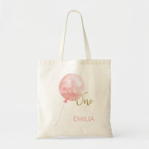 Tote Bag Parties scintillant d'or de ballon rose un 1er ann