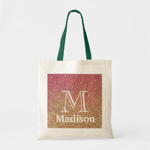 Tote Bag Parties scintillant d'or fausse personnalisation m