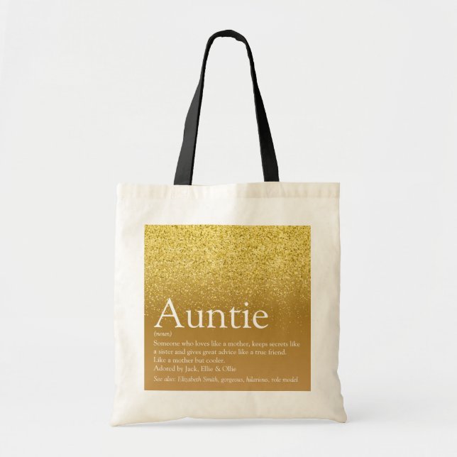 Tote Bag Parties scintillant d'or Glam meilleure jamais Tan (Devant)