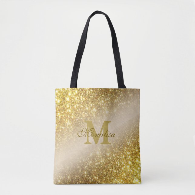 Tote Bag Parties scintillant d'or personnalisée Fourre-tout (Devant)