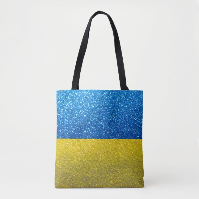 Tote Bag Parties scintillant drapeau ukrainien Ukraine Mode (Devant)