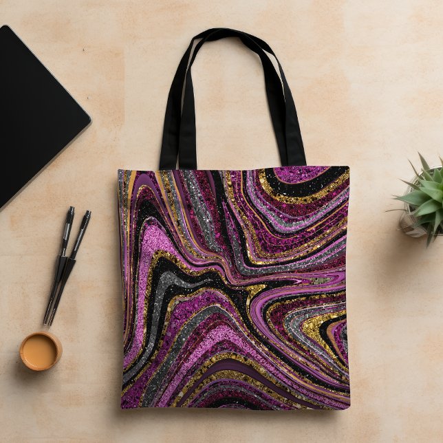 Tote Bag Parties scintillant en verre étincelante en marbre (Créateur téléchargé)