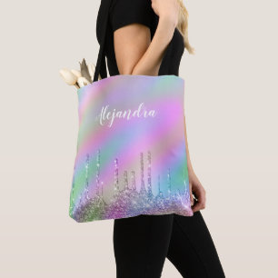Tote Bag parties scintillant holographique élégante et colo