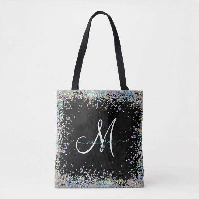 Tote Bag Parties scintillant holographique Rainbow Pastels  (Devant)