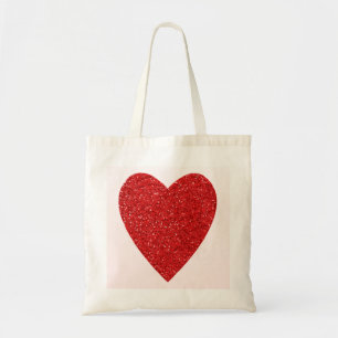 Tote Bag Parties scintillant Mariage Red Heart