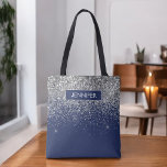 Tote Bag Parties scintillant Monogram Navy Blue Silver Glam<br><div class="desc">Ajoutez votre propre nom ou Monogram Argent et Navy Blue Faux Parties scintillant et Sparkle Moderne et élégant sac chic luxe élégant. Ce sac peut être utilisé par les médecins, les infirmières, les stylistes de cheveux, salon de beauté, maquillage, massage et Spa, Lash d'oeil, Oeil-coureur, restaurateurs, serveuse, et les employés...</div>