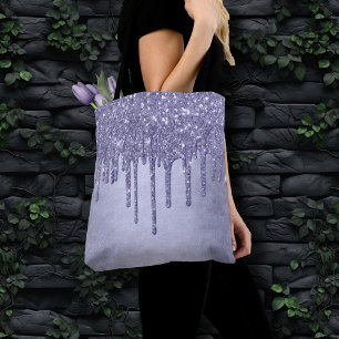 Tote Bag Parties scintillant pourpre de séchage   Verse à g