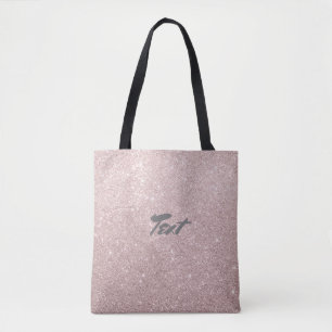 Tote Bag parties scintillant rose en or