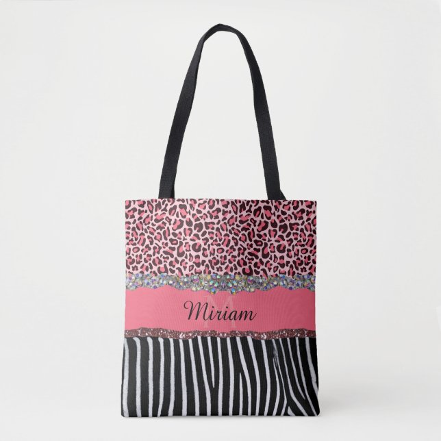 Tote Bag Parties scintillant rose fantaisie fille Empreinte (Devant)