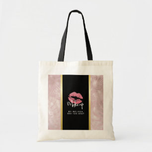 Tote Bag Parties scintillant rose lèvres et Rose Feuille or