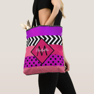 Tote Bag Parties scintillant rose noir violet Brise de pinc