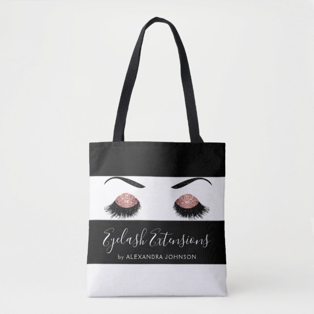 Tote Bag Parties scintillant rose or brillant Eyelash Exten (Devant)