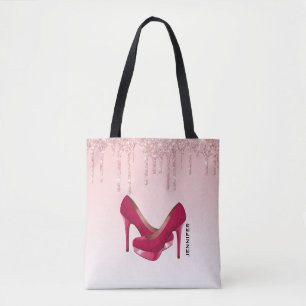 Tote Bag Parties scintillant roses modernes et talons hauts