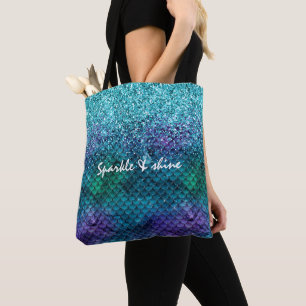 Tote Bag Parties scintillant Turquoise d'étincelle de sirèn