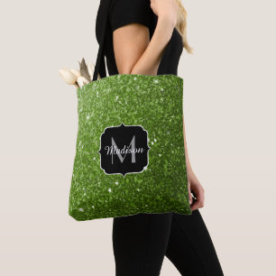 Tote Bag Parties scintillant vert clair brille Monogram