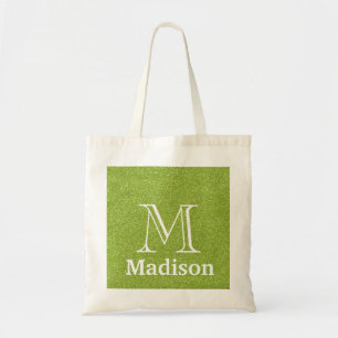 Tote Bag Parties scintillant verte faux monogramme personna