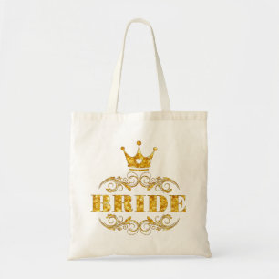 Tote Bag Parties scintillantes de jeune mariée d'or sur