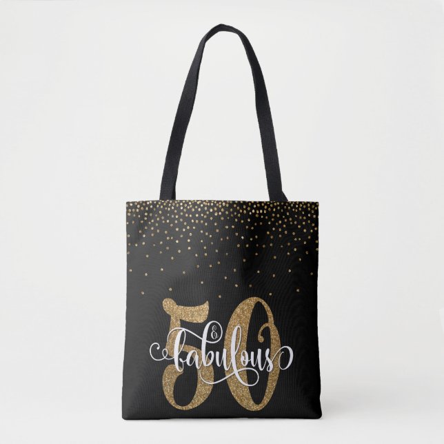 Tote Bag Parties scintillantes et manuscrit 50 et fabuleux (Devant)