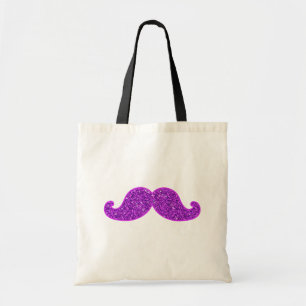 Tote Bag Parties scintillantes pourpres moustache Girly