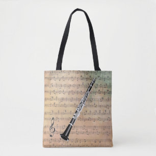 Tote Bag Partition vintage Avec Clarinet