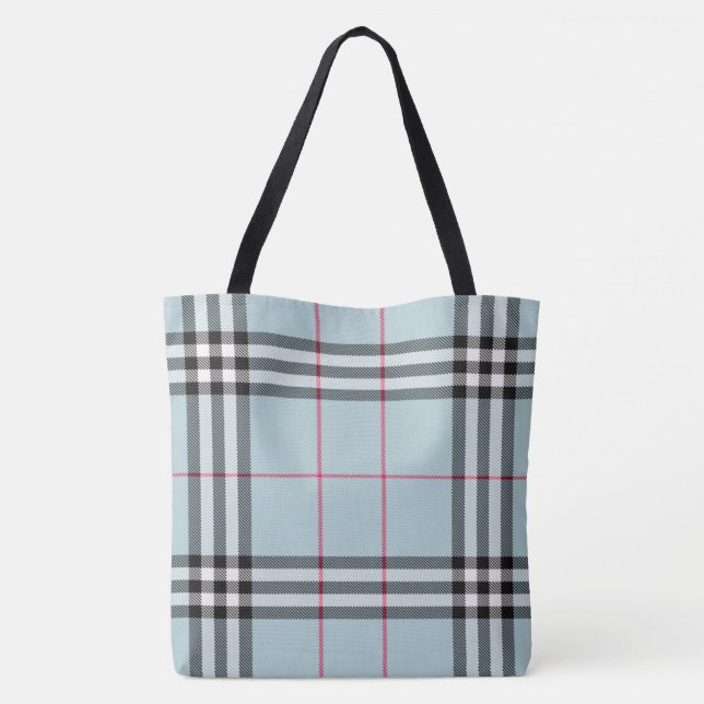 Tote Bag Partout copie grand Fourre-tout - plaid bleu (Dos)