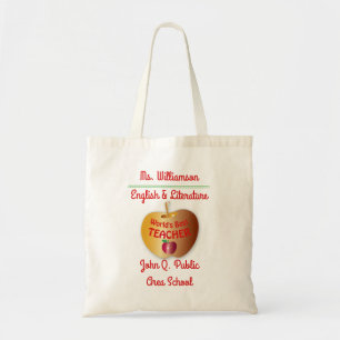 Tote Bag Partout école du nom du professeur du monde