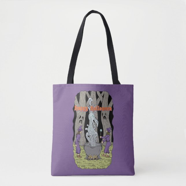 Tote Bag Pas ce qu'ils attendaient Joyeux Halloween (Devant)