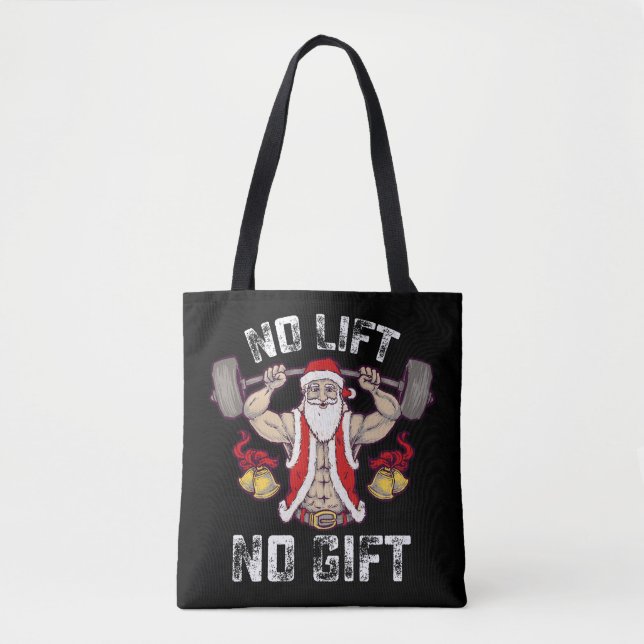 Tote Bag Pas d'ascenseur Pas de cadeau Père Noël Salle de g (Devant)