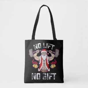 Tote Bag Pas de levage, pas de cadeau Santa Gym Workout Fit
