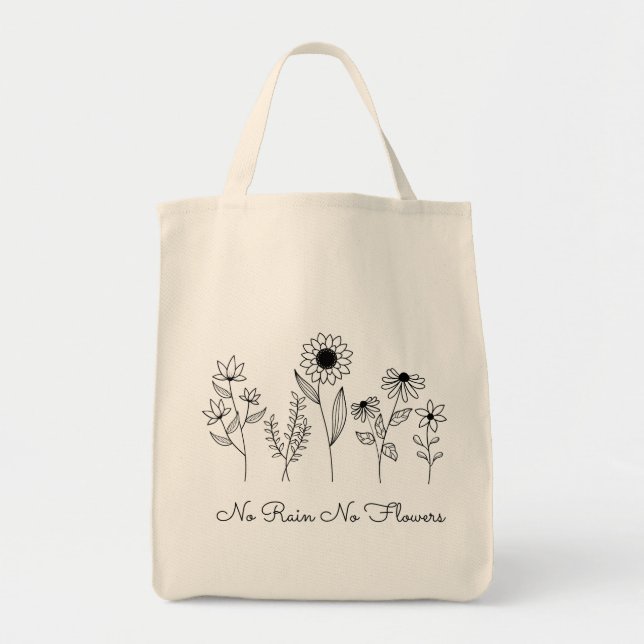 Tote Bag Pas de pluie Pas de Fleurs Ligne Boho (Devant)